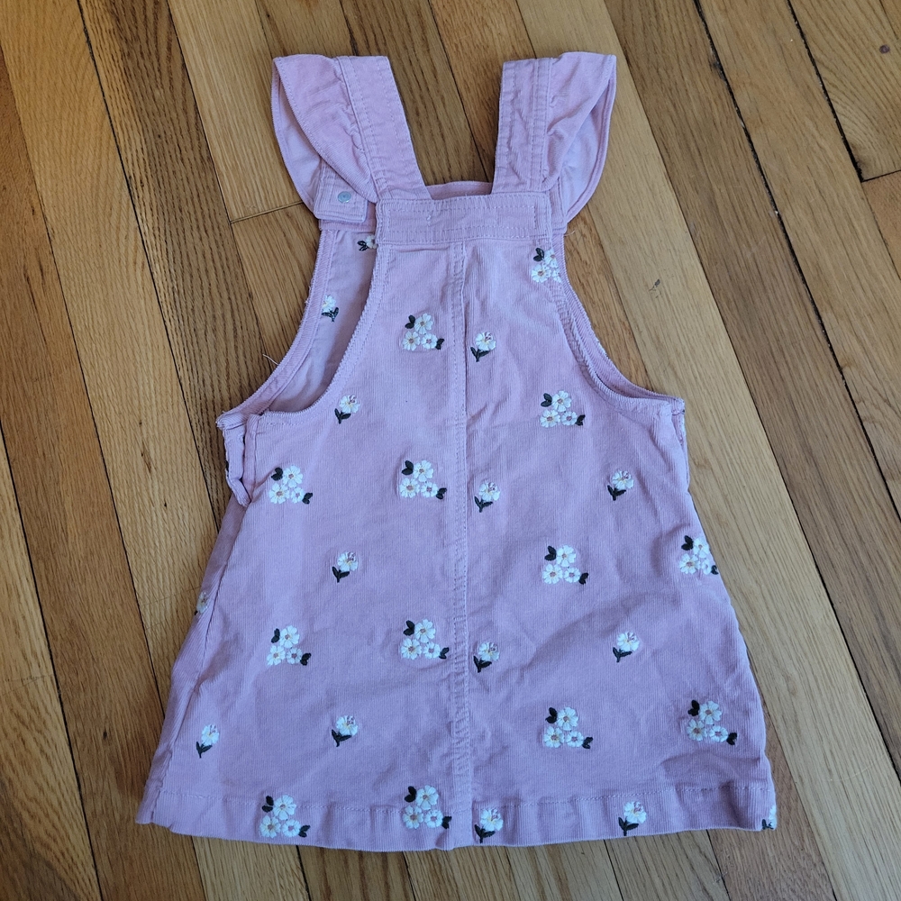Pink Floral Kids Overalls - Picture 2 of 3